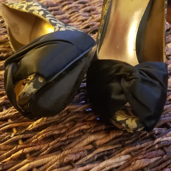 NINE WEST Jaquard and Satin high heels open toe - Picture 8 of 9